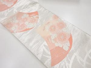 アンティーク　草花模様織出し袋帯（材料）